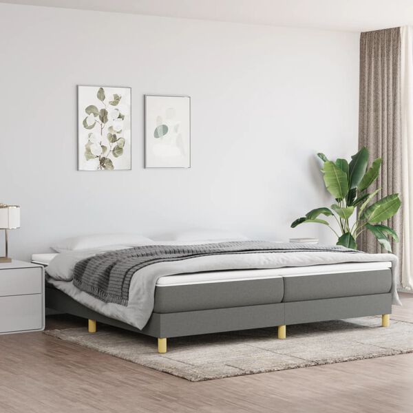 vidaXL Boxspringbettgestell Dunkelgrau 200x200 cm Stoff