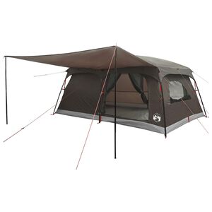 vidaXL Familienzelt Braun Grau 500 x 400 x 230 cm Polyester und Stahl