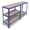 vidaXL Lagerregal mit 5 B&ouml;den Blau Stahl & Holzwerkstoff