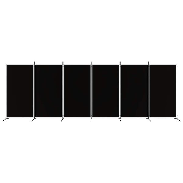 vidaXL 6-tlg. Paravent Schwarz 520x180 cm Stoff