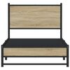 vidaXL Metallbett ohne Matratze Sonoma-Eiche 80x200 cm