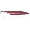 vidaXL Manuelle Gelenkarmmarkise mit LEDs Bordeauxrot 3 x 2 m