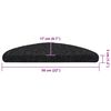 vidaXL Stufenmatten Selbstklebend 30 Stk. 56x17x3 cm Schwarz Halbrund