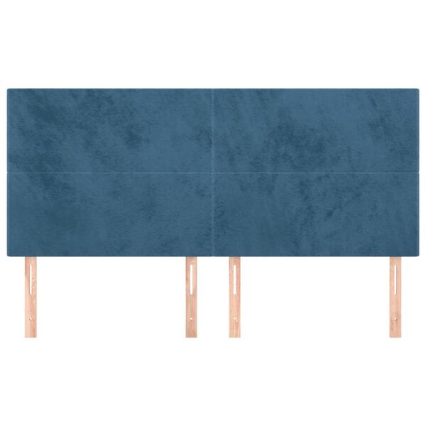 vidaXL Kopfteil Dunkelblau 200 x 5 x 118/128 cm Samt