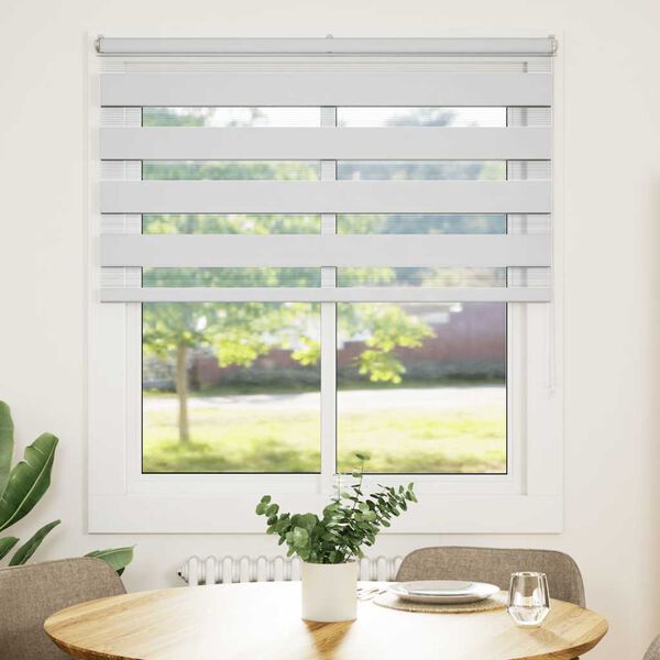 vidaXL Doppelrollo Wei&szlig; 120x150 cm Stoffbreite 115,9 cm Polyester