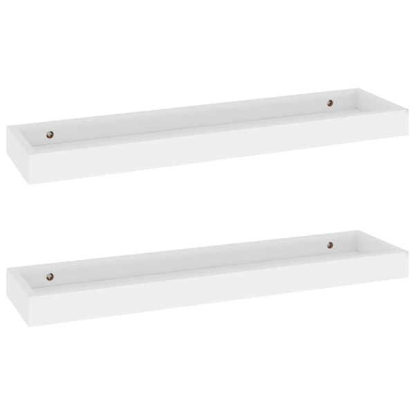 vidaXL Loggia Wandregale 2 Stk. Wei&szlig; 60x15x4 cm MDF