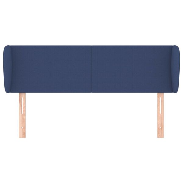 vidaXL Kopfteil mit Ohren Blau 147x23x78/88 cm Stoff