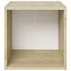 vidaXL TV-Schr&auml;nke 4 Stk. Wei&szlig; Sonoma-Eiche 37x35x37 cm Holzwerkstoff