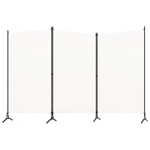 vidaXL 3-tlg. Raumteiler Wei&szlig; 260x180 cm Stoff
