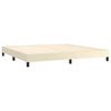 vidaXL Boxspringbett mit Matratze & LED Creme 200x200 cm Kunstleder