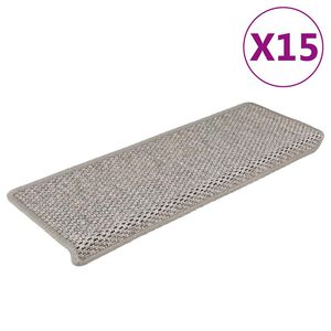 vidaXL Stufenmatten Selbstklebend Sisal-Optik 15 Stk. 65x21x4 cm