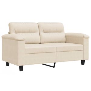 vidaXL 2-Sitzer-Sofa Beige 120 cm Mikrofasergewebe