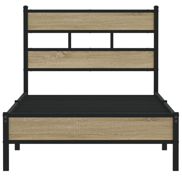 vidaXL Bettgestell ohne Matratze Sonoma-Eiche 100x200 cm Holzwerkstoff