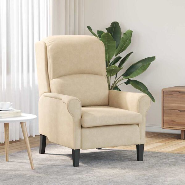 vidaXL Sessel Creme 76 x 94 x 102 cm Mikrofaser