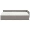 vidaXL Eckbettgestell mit Matratze Sonstiges 2 pcs Taupe Stoff