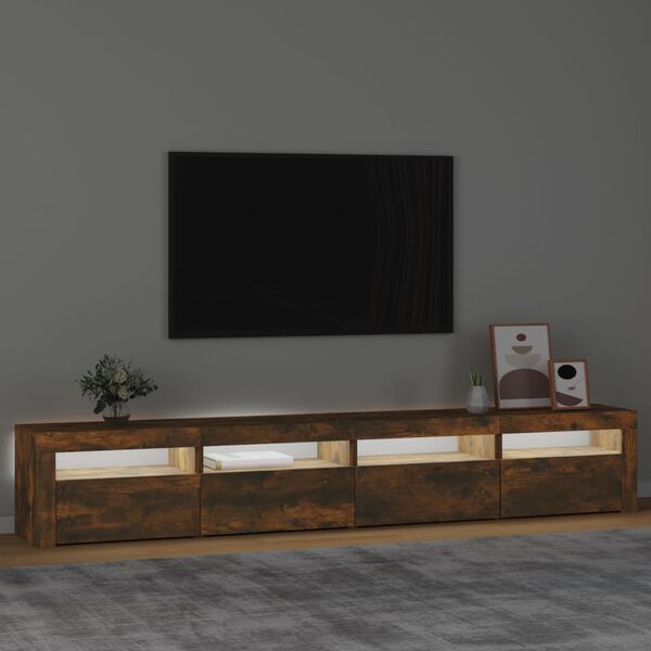 vidaXL TV-Schrank mit LED-Leuchten R&auml;uchereiche 240x35x40 cm