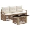 vidaXL Gartensofa-set 4 stk. Beige und Cremewei&szlig; Poly-Rattan