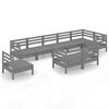 vidaXL 9-tlg. Garten-Lounge-Set Massivholz Kiefer Grau