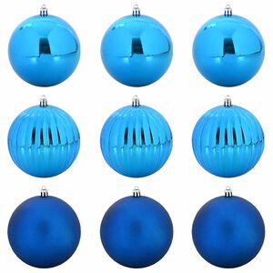 vidaXL Weihnachtsbaumkugel Set XL 9 stk. Blau &Oslash; 15 cm Kunststoff