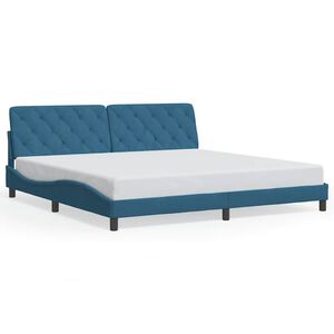 vidaXL Bettgestell ohne Matratze Blau 200x200 cm Samt