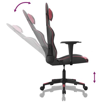 vidaXL Gaming-Stuhl mit Massagefunktion Schwarz und Weinrot Kunstleder