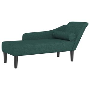 vidaXL Chaiselongue mit Kissen Dunkelgr&uuml;n Stoff