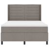 vidaXL LED Boxspringbett mit Matratze Taupe 140 x 200 cm Stoff