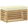vidaXL Outdoor Hocker Bank Massivholz Akazie Wei&szlig;