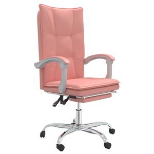 vidaXL B&uuml;rostuhl mit Liegefunktion Rosa Kunstleder