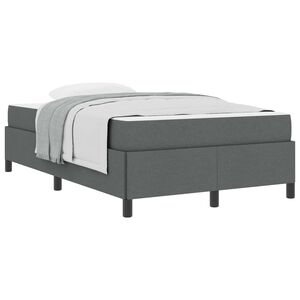 vidaXL Boxspringbett Dunkelgrau 120 x 200 cm Stoff