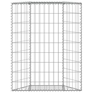 vidaXL Gabionen-Hochbeet Trapezform Verzinkter Stahl 80x20x100 cm