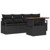 vidaXL Garten-Sofa-Set mit Kissen 5 pcs Schwarz