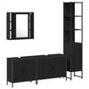 vidaXL Badezimmerm&ouml;bel-Set 4 Stk. Schwarz Holzwerkstoff