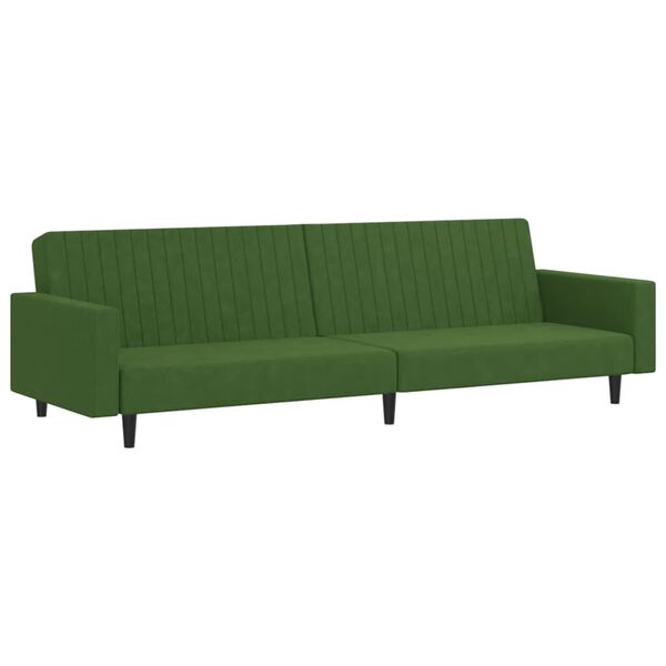vidaXL Schlafsofa 2-Sitzer Dunkelgr&uuml;n Samt