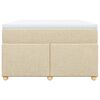vidaXL Boxspringbett mit Matratze Creme 120x190 cm Stoff