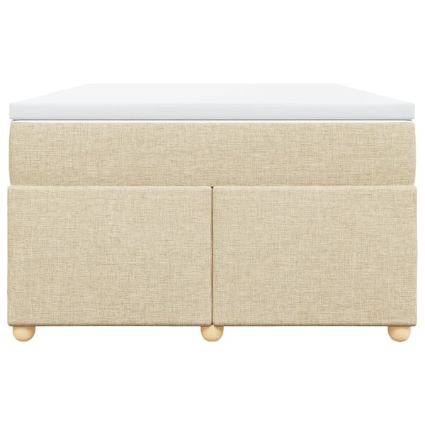 vidaXL Boxspringbett mit Matratze Creme 120x190 cm Stoff