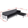 vidaXL Schlafsofa L-Form Kunstleder Schwarz