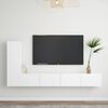 vidaXL 3-tlg. TV-Schrank-Set Wei&szlig; Holzwerkstoff