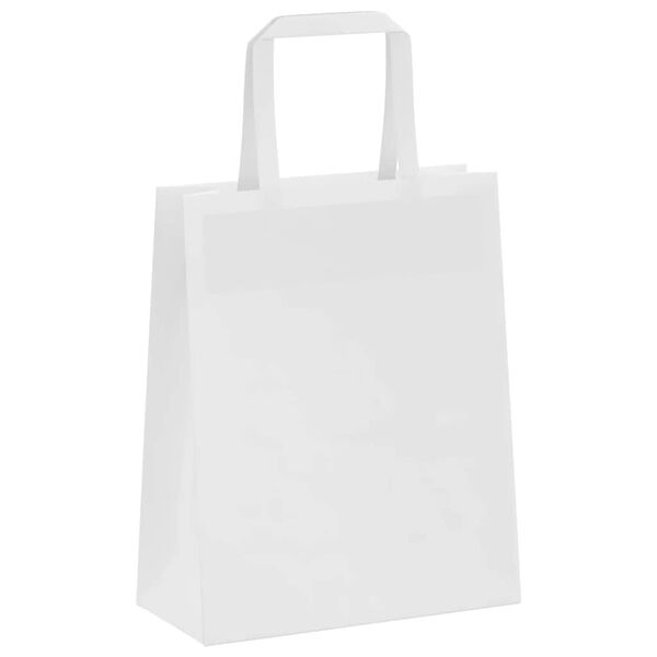 vidaXL Papiertragetaschen 50 Stk. mit Henkeln Wei&szlig; 18x8x22 cm