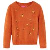 Kinderpullover Gestrickt Dunkelorange 128