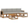 vidaXL Outdoor-Sofagarnitur 6 stk. Natur und Hellgrau 59 x 59 x 37 cm