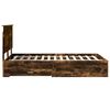 vidaXL Bettrahmen Ger&auml;ucherte Eiche 135 x 190 cm Holzwerkstoff