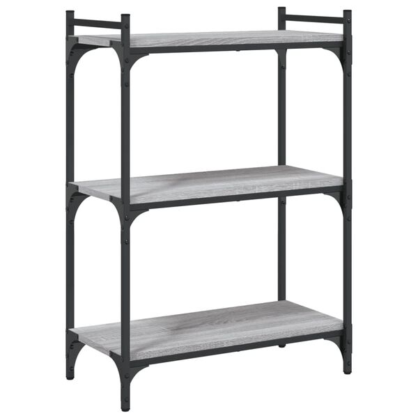 vidaXL B&uuml;cherregal 3 B&ouml;den Grau Sonoma 60x30x86 cm Holzwerkstoff