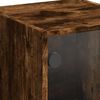 vidaXL Highboard mit Glast&uuml;ren R&auml;uchereiche 35x37x109 cm