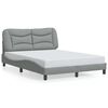 vidaXL Bettgestell ohne Matratze "Hvar" Hellgrau 140x190 cm Stoff