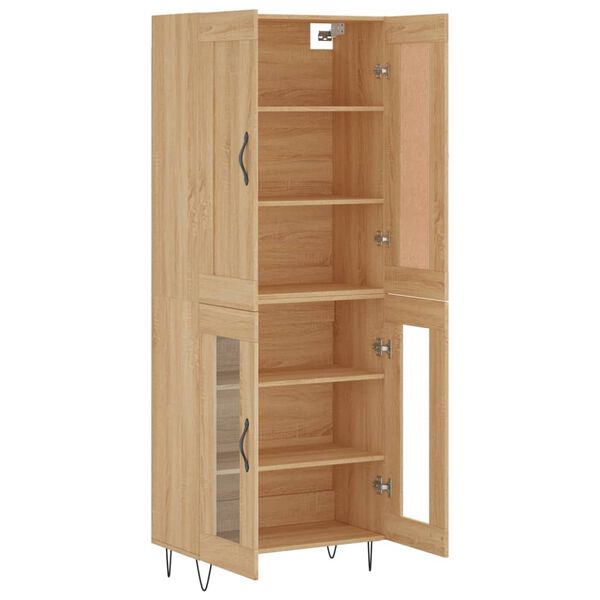 vidaXL Highboard Sonoma-Eiche 69,5x34x180 cm Holzwerkstoff