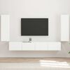 vidaXL TV-Wandregal-Set Wandmontiert 4 pcs Wei&szlig; Holzwerkstoff