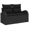 vidaXL Sofa Set mit Kissen 10 pcs Schwarz Poly-Rattan