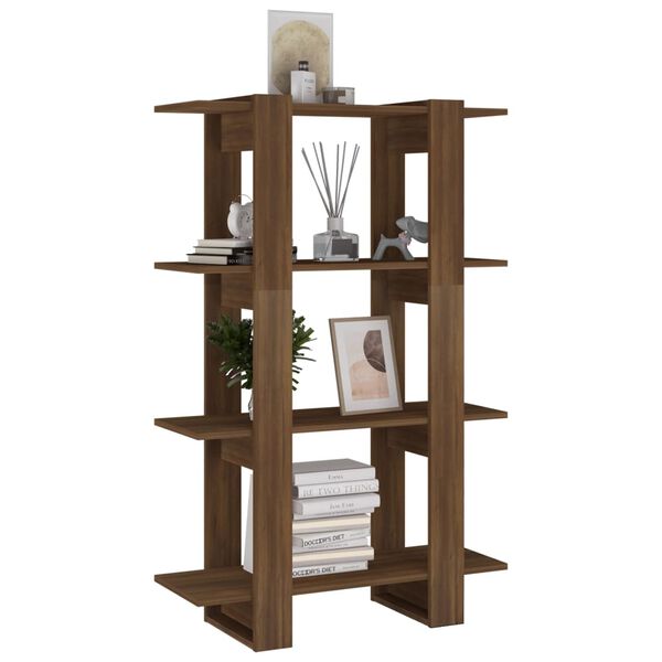 vidaXL B&uuml;cherregal/Raumteiler Braun Eichen-Optik 80x30x123,5 cm