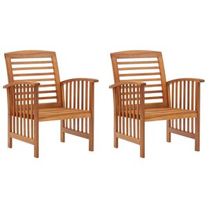 vidaXL Gartenst&uuml;hle 2 Stk. Massivholz Akazie